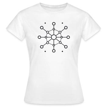 Zentraler Netzwerkstern Muster - Frauen T-Shirt - Weiß - Vorne - AI Model Female 172 dark (172cm)