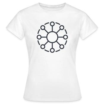 Motif central du réseau central - T-shirt Femme - blanc - Devant - AI Model Female 172 dark (172cm)