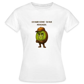 Ich habe Kerne - du nur Meinungen - Frauen T-Shirt - Weiß - Vorne - AI Model Female 172 dark (172cm)