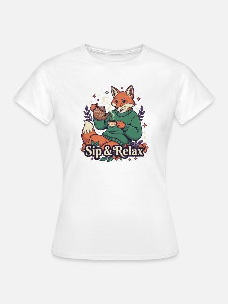 Fuchs Teezeit – Ruhe genießen - Frauen T-Shirt - Weiß