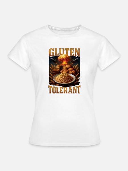 Gluten Glutenunverträglichkeit Witz Geschenk - Frauen T-Shirt - Weiß