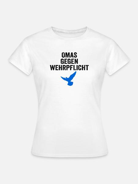 OMAS GEGEN WEHRPFLICHT mit Friedenstaube - Frauen T-Shirt - Weiß