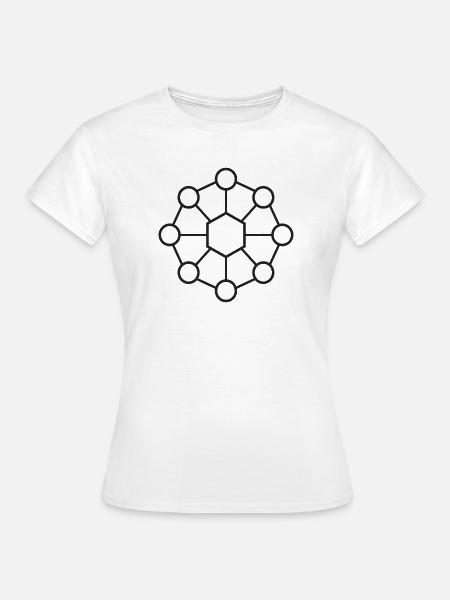 Geometrisches Hexagonen-Mandala - Frauen T-Shirt - Weiß