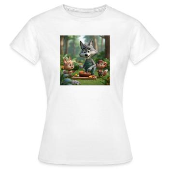 wolf, vegan wolf, friendly wolf - Women's T-Shirt - white - Front - AI Model Female 172 dark (172cm)