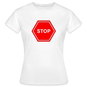Panneau stop - T-shirt Femme - blanc - Devant - AI Model Female 172 dark (172cm)