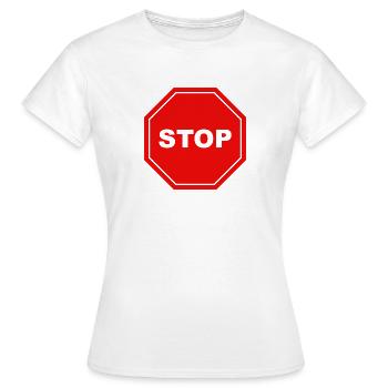 Panneau stop - T-shirt Femme - blanc - Devant - AI Model Female 172 dark (172cm)