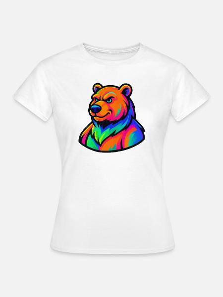 Bär Grizzly Comic - Frauen T-Shirt - Weiß