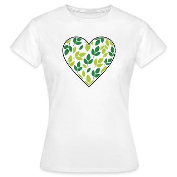Cœur Feuilles Nature Environnement Amour Vecteur - T-shirt Femme - blanc - Devant - AI Model Female 172 dark (172cm)