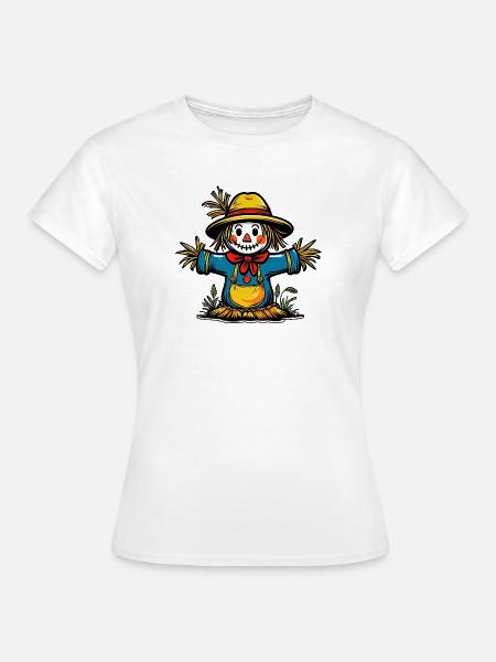 Strohmann Halloween Design - Frauen T-Shirt - Weiß