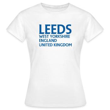 Leeds – Angleterre Conception des paroles - T-shirt Femme - blanc - Devant - AI Model Female 172 dark (172cm)