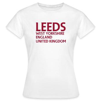 Leeds – Angleterre Conception des paroles - T-shirt Femme - blanc - Devant - AI Model Female 172 dark (172cm)