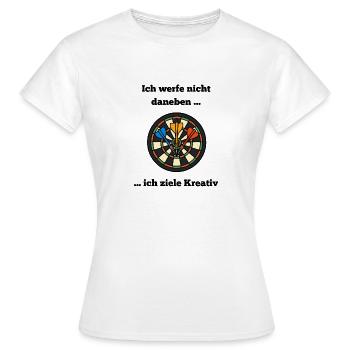 Dartboard Farbkreis mit Darts - Frauen T-Shirt - Weiß - Vorne - AI Model Female 172 dark (172cm)