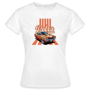 Retro-Auto und Vintage-Flair - Frauen T-Shirt - Weiß - Vorne - AI Model Female 172 dark (172cm)