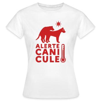 ALERTE CANICULE !  - T-shirt Femme - blanc - Devant - AI Model Female 172 dark (172cm)
