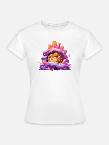 Kristallhöhle Igel-Idylle - Frauen T-Shirt - Weiß