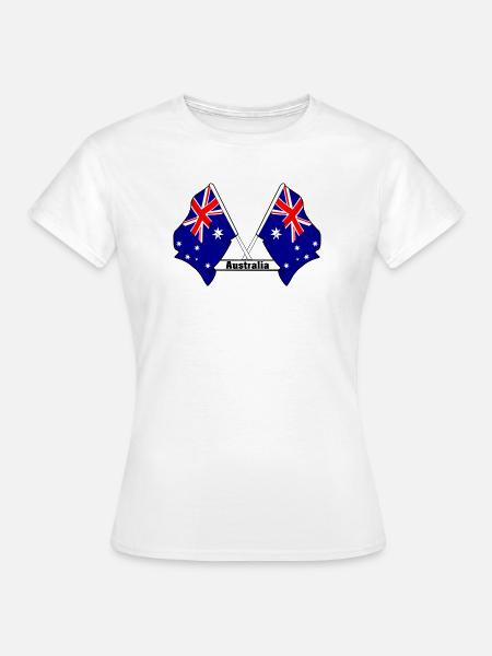 Australien kreuzte Flaggen - Frauen T-Shirt - Weiß