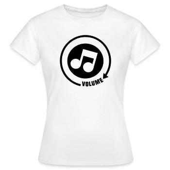Volume_knop music tone - Women's T-Shirt - white - Front - AI Model Female 172 dark (172cm)