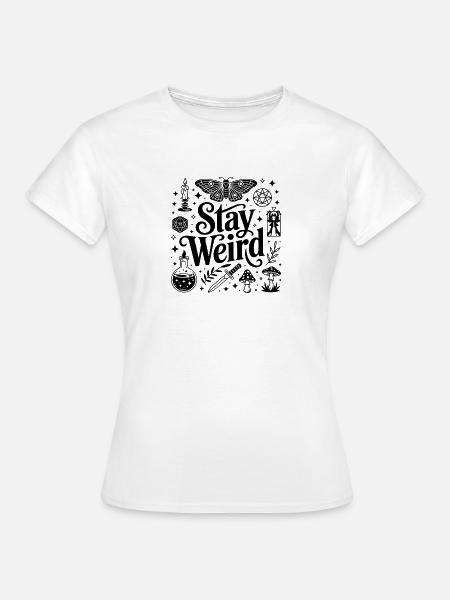 Bleib seltsam – Sternzeichen-Design - Frauen T-Shirt - Weiß