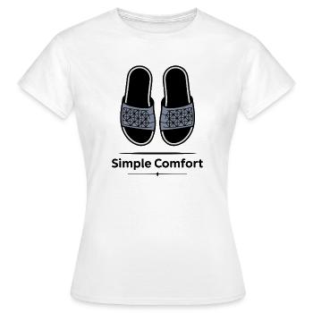 Sandales à sangles géométriques Confort Simple - T-shirt Femme - blanc - Devant - AI Model Female 172 dark (172cm)