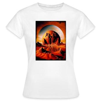 Roter Mondtempel Desert Sphere - Frauen T-Shirt - Weiß - Vorne - AI Model Female 172 dark (172cm)