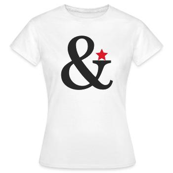Éventille avec accent en étoile rouge - T-shirt Femme - blanc - Devant - AI Model Female 172 dark (172cm)