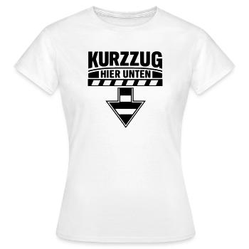 kurzzug u bahn s bahn witzig lustiger pimmel witz - Frauen T-Shirt - Weiß - Vorne - AI Model Female 172 dark (172cm)