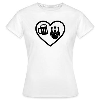 Heart Beer Bowling-Humor - Frauen T-Shirt - Weiß - Vorne - AI Model Female 172 dark (172cm)