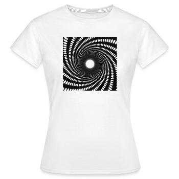 Hypnotischer Punkt-Spiralwirbel - Frauen T-Shirt - Weiß - Vorne - AI Model Female 172 dark (172cm)