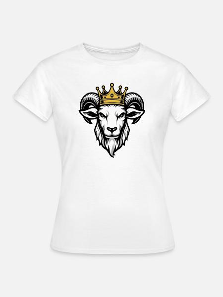 Königliche Ziegenkronen-Grafik - Frauen T-Shirt - Weiß