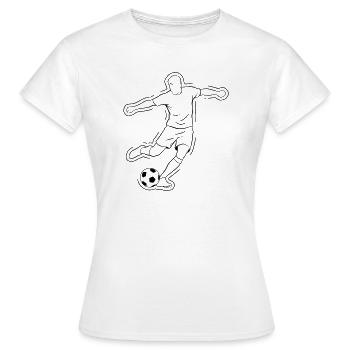 Fußball Dribbling Spieler Lauf Vektor - Frauen T-Shirt - Weiß - Vorne - AI Model Female 172 dark (172cm)