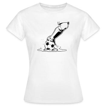 Fußball Schuss Nahaufnahme Kick Vektor - Frauen T-Shirt - Weiß - Vorne - AI Model Female 172 dark (172cm)