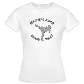 MUAY THAI - Frauen T-Shirt - Weiß - Vorne - AI Model Female 172 dark (172cm)