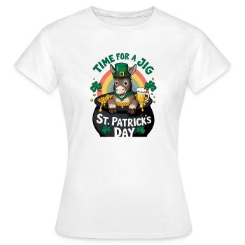 Arc-en-ciel de la Saint-Patrick pour la Saint-Patrick : Pot en or de l’âne - T-shirt Femme - blanc - Devant - AI Model Female 172 dark (172cm)