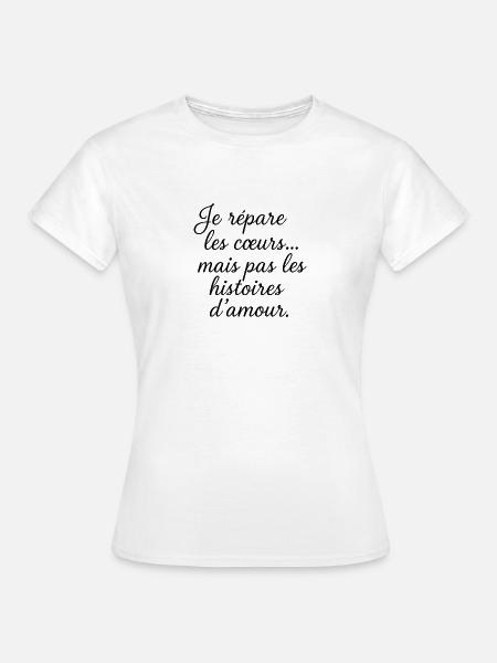 Ich repariere Herzen, aber keine Liebesgeschichten - Frauen T-Shirt - Weiß