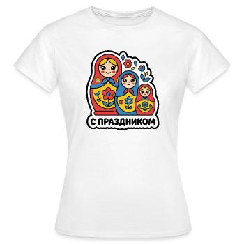 Matroschka - Frauen T-Shirt - Weiß - Vorne - AI Model Female 172 dark (172cm)