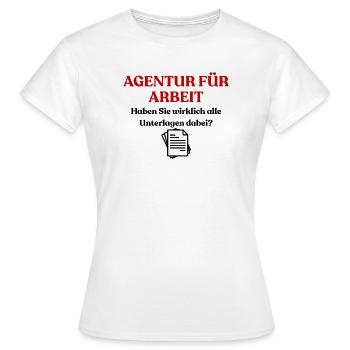 Agentur für Arbeit Design - Frauen T-Shirt - Weiß - Vorne - AI Model Female 172 dark (172cm)