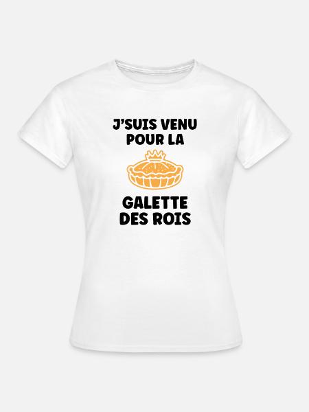 Humor galette des rois - Frauen T-Shirt - Weiß
