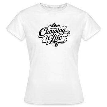 Camping Leben Spruch - Frauen T-Shirt - Weiß - Vorne - AI Model Female 172 dark (172cm)