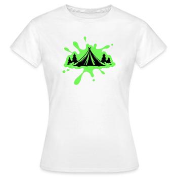 Masses de nature de tente de camping - T-shirt Femme - blanc - Devant - AI Model Female 172 dark (172cm)