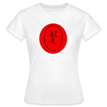 Red Kiss Line Style Portrait - T-shirt Femme - blanc - Devant - AI Model Female 172 dark (172cm)
