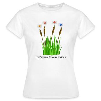 THE FAMOUS SOCIAL REEDS! - Women's T-Shirt - white - Front - AI Model Female 172 dark (172cm)