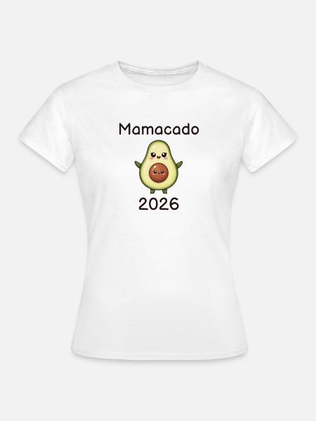 Mamacado 2026 – werdende Mama Avocado - Frauen T-Shirt - Weiß