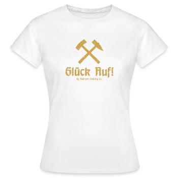 Glück Auf! - Ruhrpott - Zeche - Zollverein - Frauen T-Shirt - Weiß - Vorne - AI Model Female 172 dark (172cm)