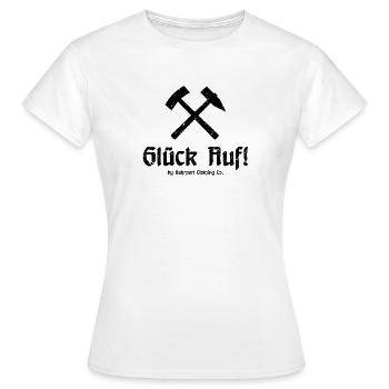 Glück Auf! - Ruhrpott - Zeche - Zollverein - Frauen T-Shirt - Weiß - Vorne - AI Model Female 172 dark (172cm)