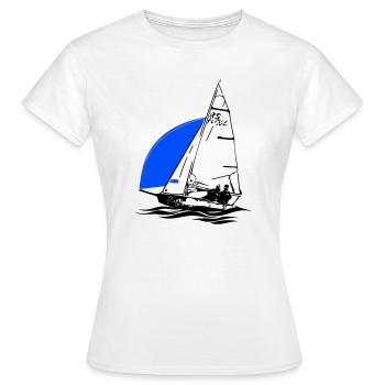 Régate de dériveurs à voile pour jeunes RS Feva XL - T-shirt Femme - blanc - Devant - AI Model Female 172 dark (172cm)