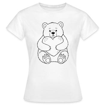 Teddybär mit Herz – kuschelige Liebe - Frauen T-Shirt - Weiß - Vorne - AI Model Female 172 dark (172cm)