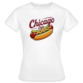 Klassisches Hotdog-Futterdesign im Chicago-Stil - Frauen T-Shirt - Weiß - Vorne - AI Model Female 172 dark (172cm)