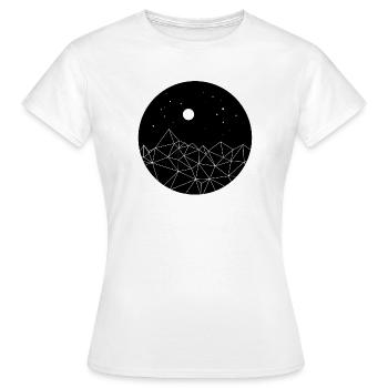 Minimal Mountains Night Nature Aesthetic - Women's T-Shirt - white - Front - AI Model Female 172 dark (172cm)