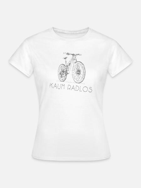 Mountainbike Kaum Radlos Minimal Line Art - Frauen T-Shirt - Weiß