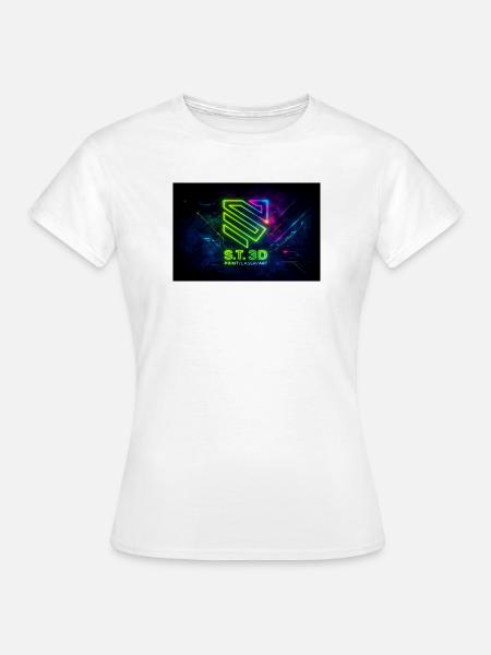 S.T.3D Neon Laser Art - Frauen T-Shirt - Weiß